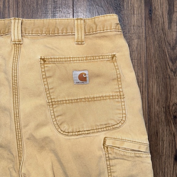 Carhartt Relaxed Fit Canvas Shorts Men's Size 36 Tan Workwear Faded - Picture 3 of 8